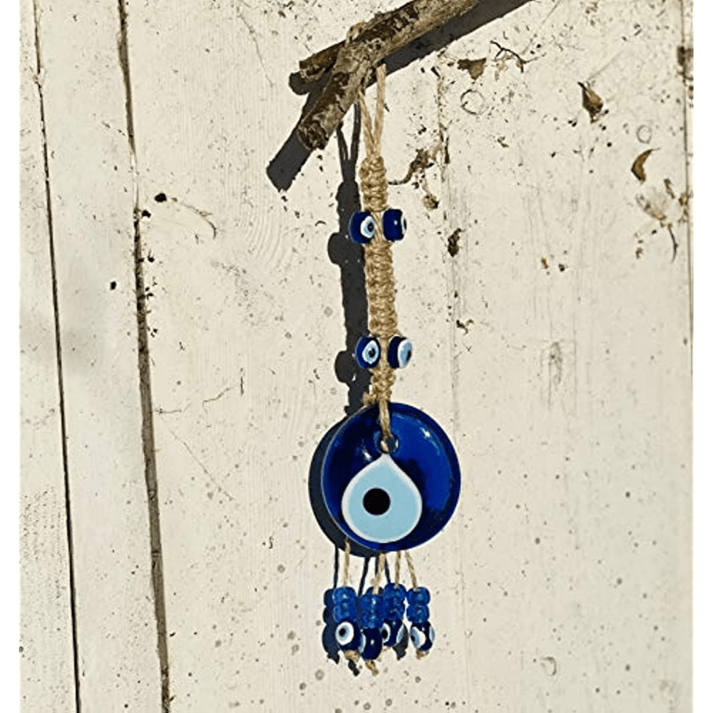 Big Evil Eye Glass Bead Car / Home Decor Turkish Amulet Macrome