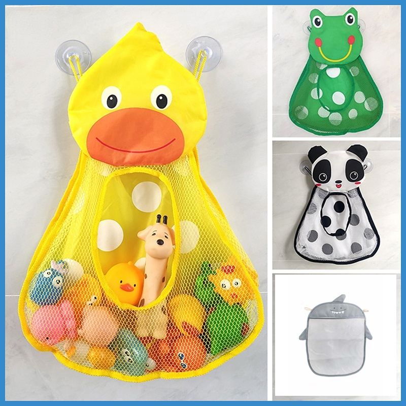 Baby Bath Toys - Duck Frog Mesh Net Toy Storage Bag With Suction Cups