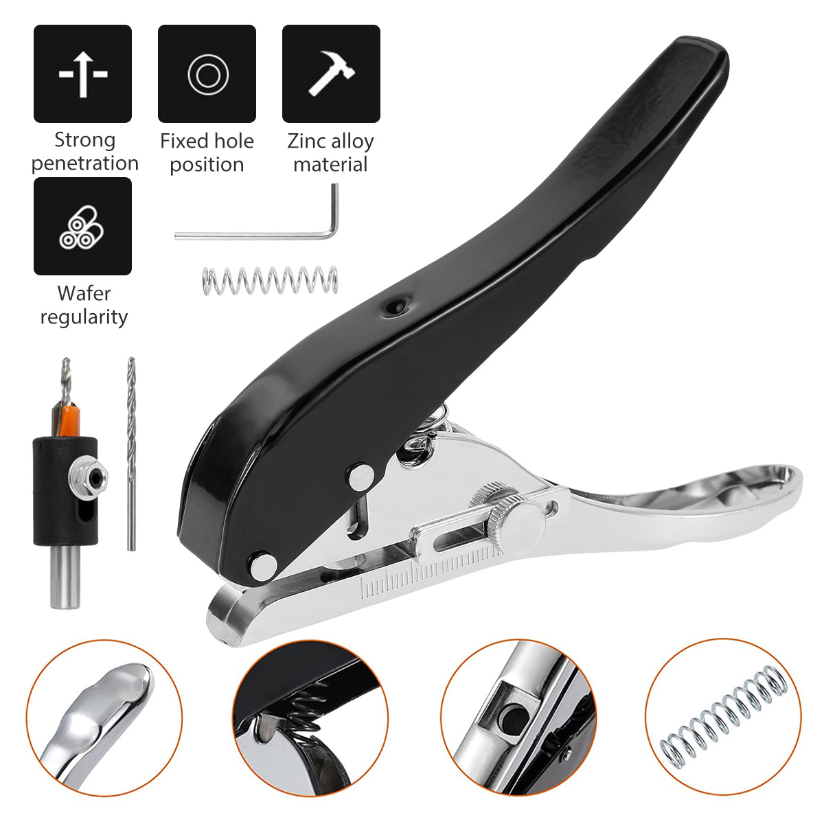 1pc Silver Iron Manual Hole Puncher, Simple Multi-purpose Hole Puncher For  Office, School