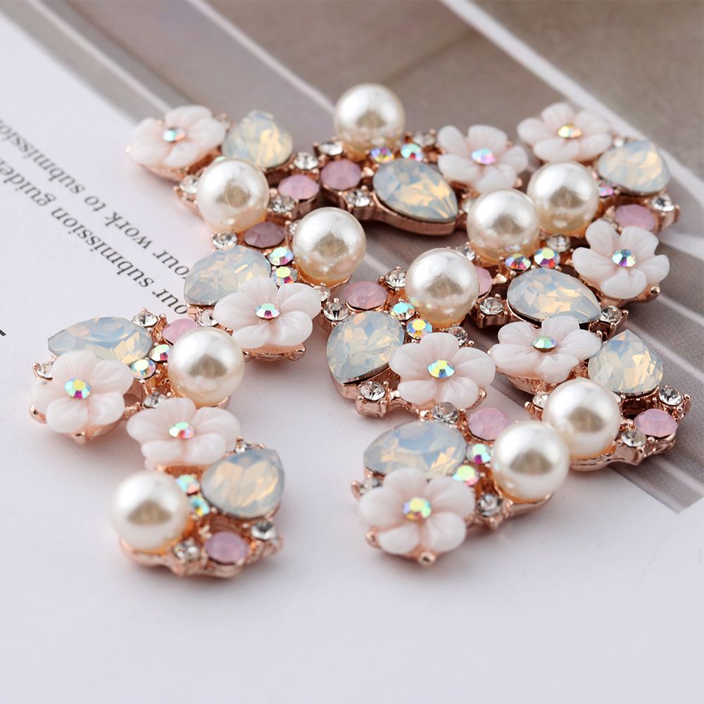 Rhinestone Buttons 10PCS Flower Decoration Clothes DIY Crafts Sewing  Accessories