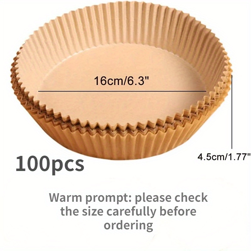 50/100 Air Fryer Special Paper Double-sided Silicone Oil High Quality  Disposable Paper Liner Non-stick Round Disposable Liner Baking Paper  Oil-resistant Food Grade Parchment Baking Cooking Microwave Oven - Temu