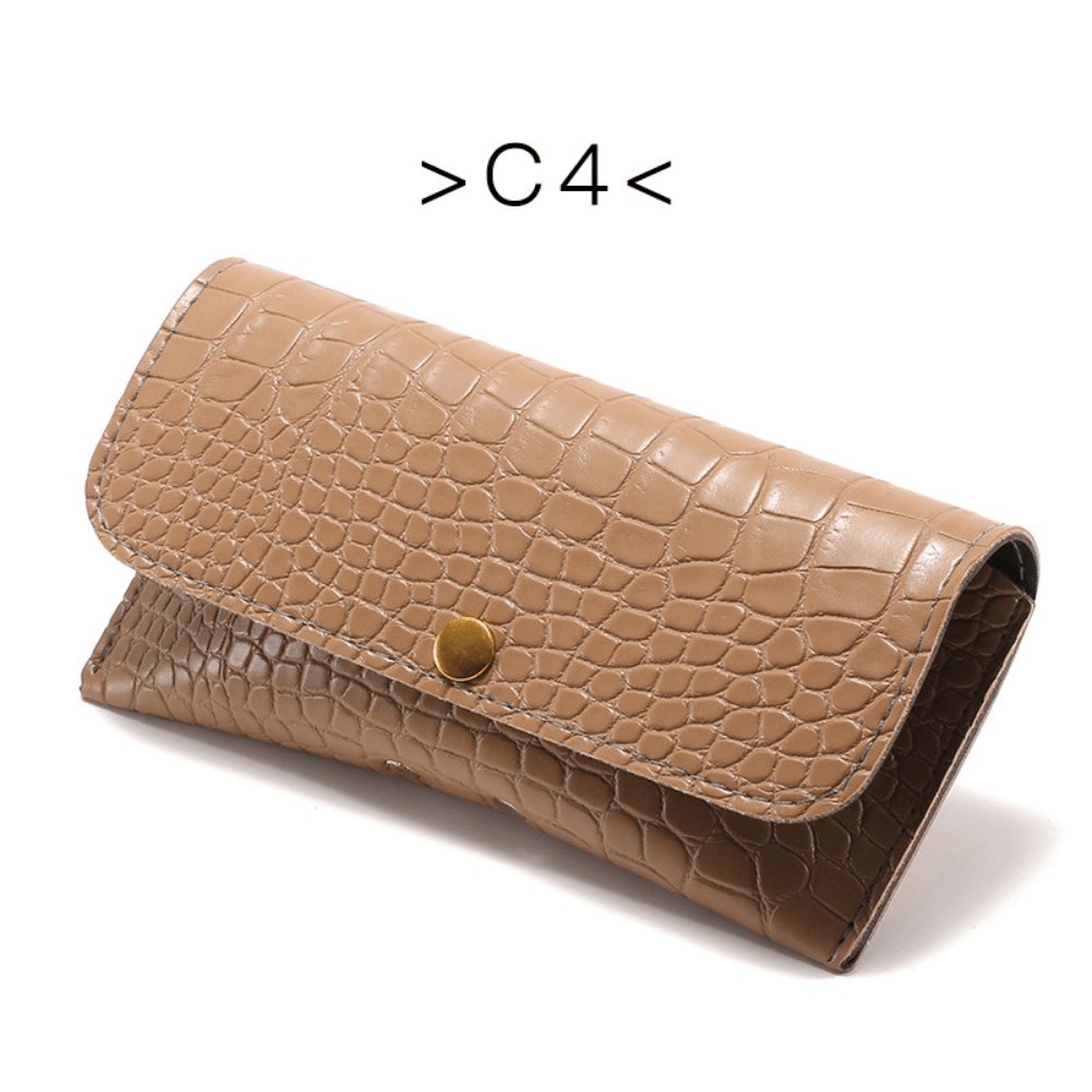 Glitter Design Glasses Bag, Crocodile Embossed Glasses Case Pu