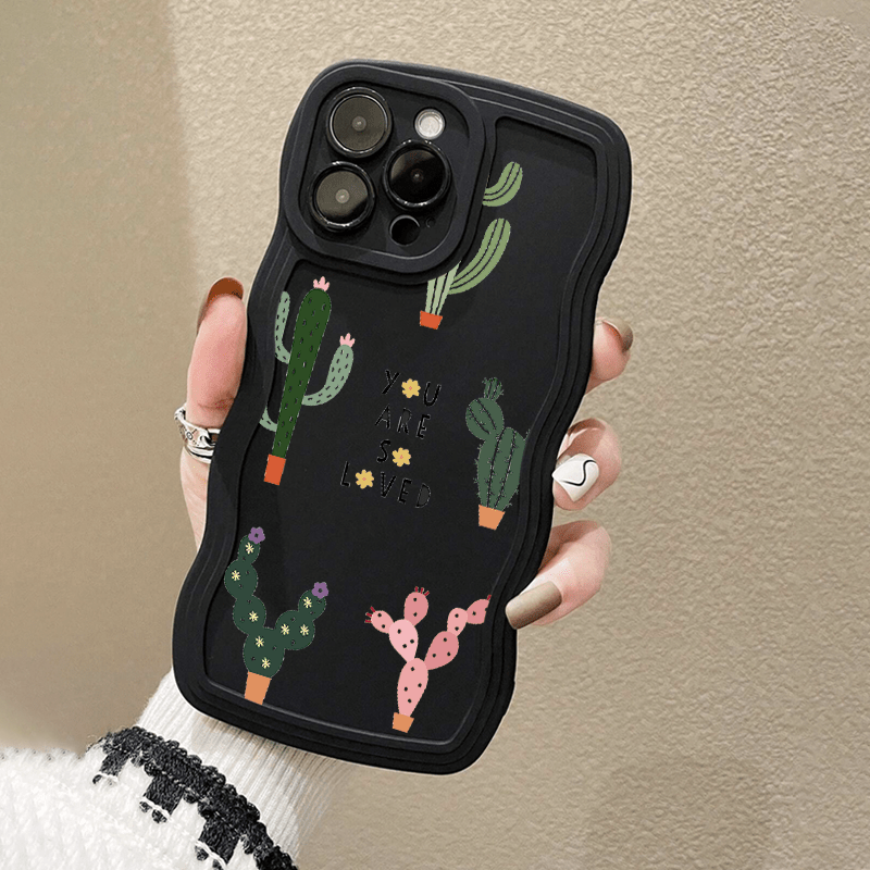 anti-fall silikon handyhlle mit fnf verschiedenen kaktus-motiven fr  iphone 14, 13, 12, 11 pro max, xs max, x, xr, 8, 7, 6, 6s mini, plus, wei,  geschenk zum geburtstag, fr in, ,