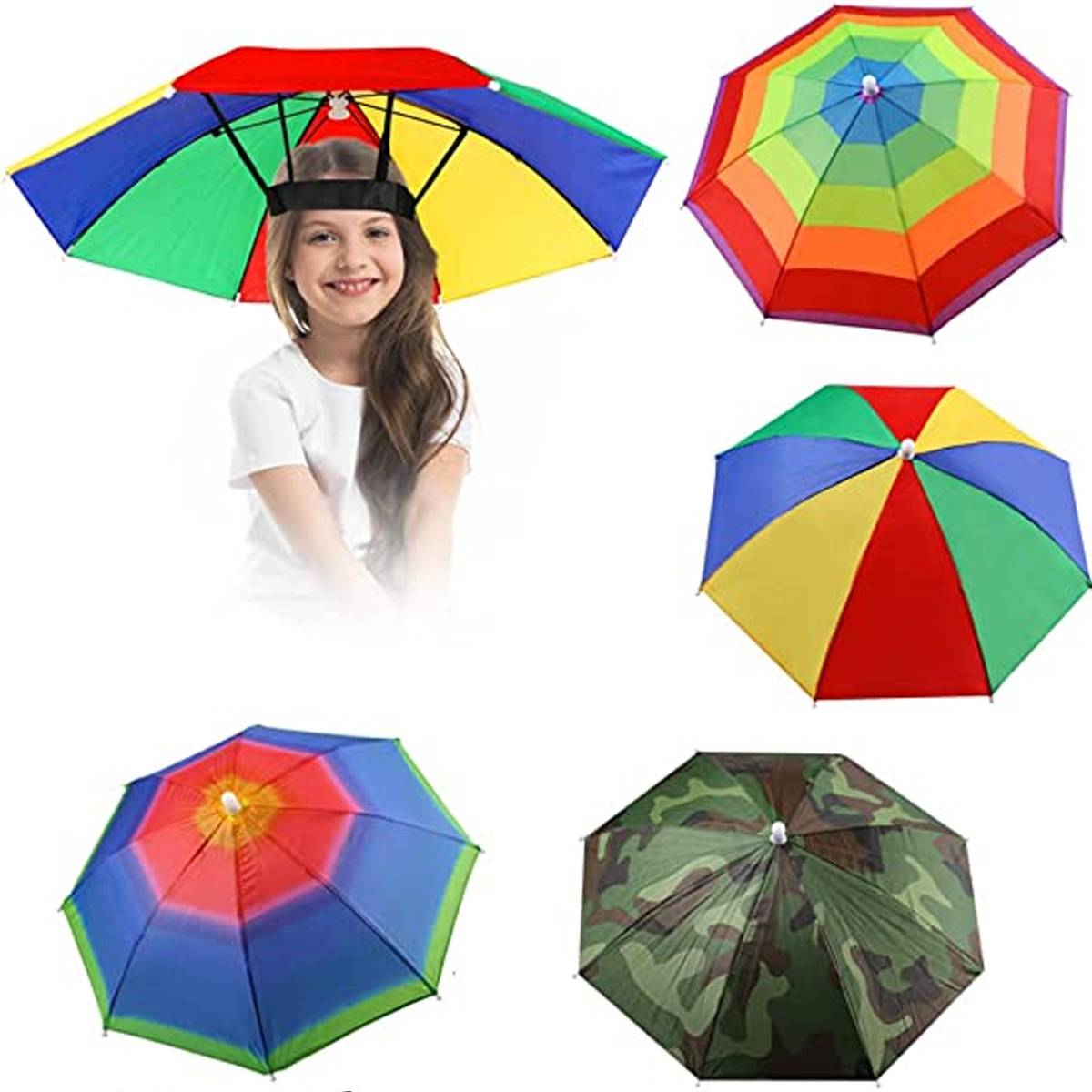 Sombrero Paraguas Creativo Cabeza Sombrero Paraguas Pesca - Temu