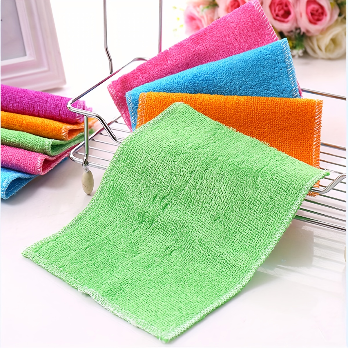 Bamboo Dish Cloths for Washing Dishes Reusable Cleaning Rugs Multi Used  Useful Things for Houseworks Super Absorbent Dish Towels