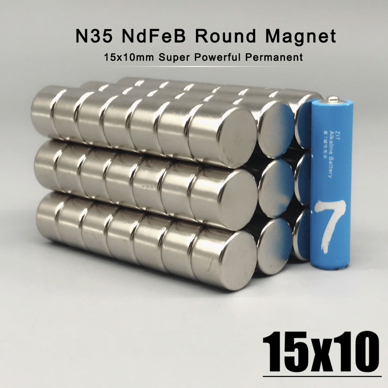 

2pcs 15x10 Neodymium Magnet 15mm X 10mm N35 Ndfeb Round Magnetic Imanes Disc 15x10 M