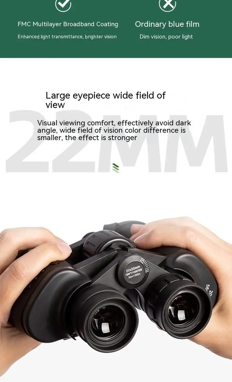 20x50 powerful binoculars with high definiton waterproof binoculars for bird watching outdoor hunting travel sightseeing handheld telescope details 3