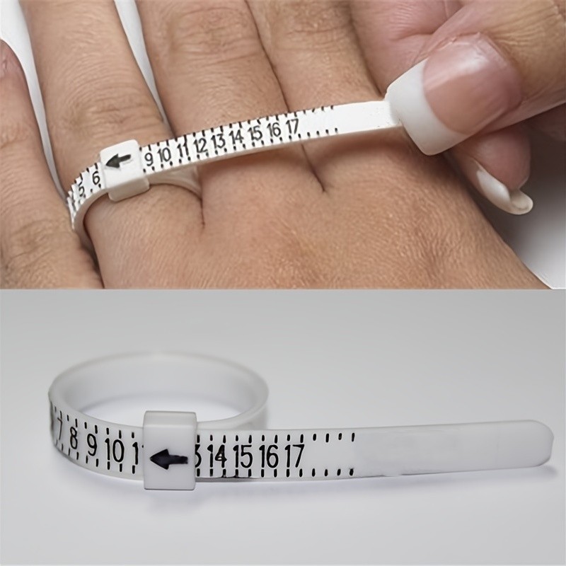 1pc Black Finger Sizer Measuring Tool Jewelry Ring Gauge Measure Strip, Us  Size
