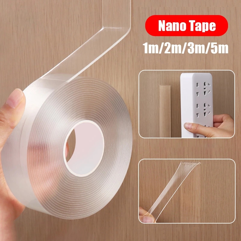5M Nano Double Tape Cleanable Reusable Waterproof Adhesive Strong  Transparent Side Wall Tape No Trace Kitchen Bathroom Universal - AliExpress