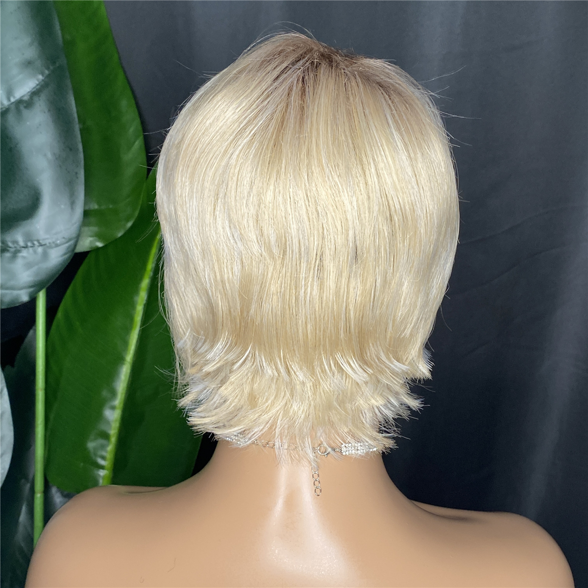 Brown Mix Blonde Short Pixie Cut Wigs 15 24 Cm