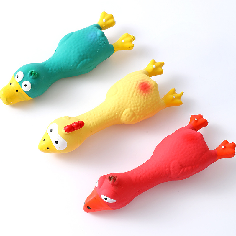 

Squeak Up The Fun With This Latex Chicken Pet Toy - Perfect For Chewing & Molar Exercise!