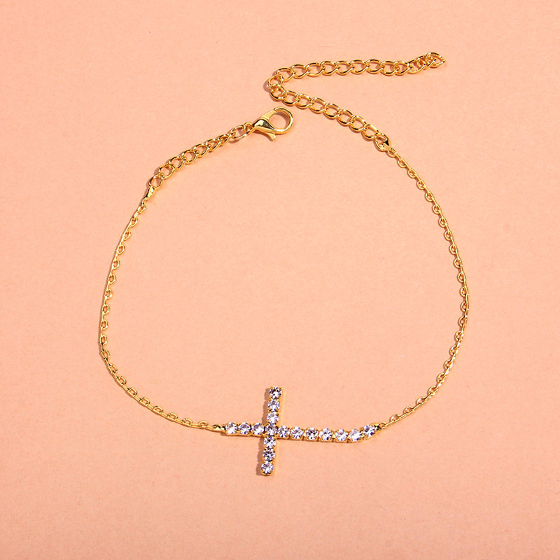 Sideways on sale cross anklet