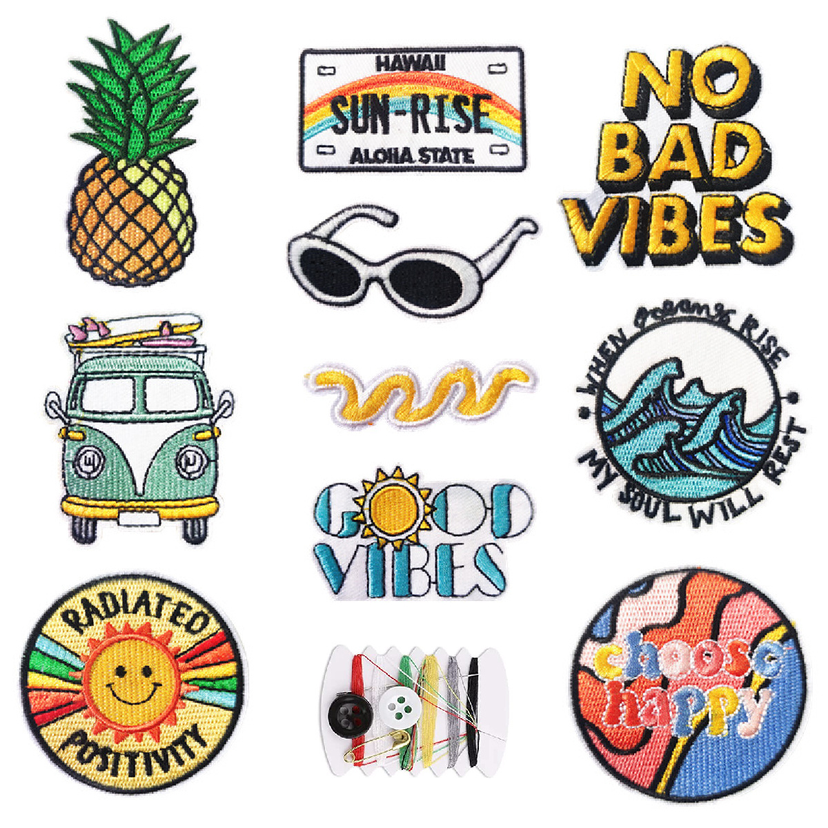

10pcs Hippie Vintage Patches Diy Decal Stickers, Embroidery Applique Iron On Heat Patches For Jackets, Sew On Patches For Clothing Backpacks Jeans T-shirt