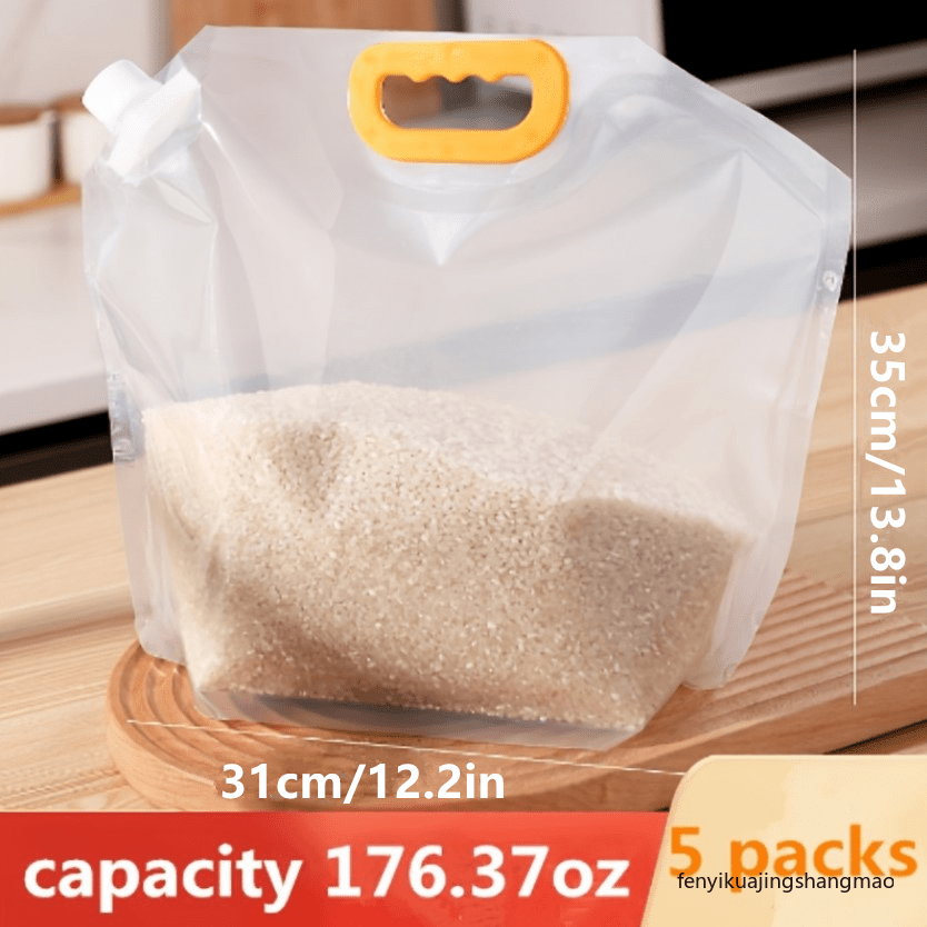 Rice Packaging Bags Cereal Storage Bags Transparent Portable - Temu