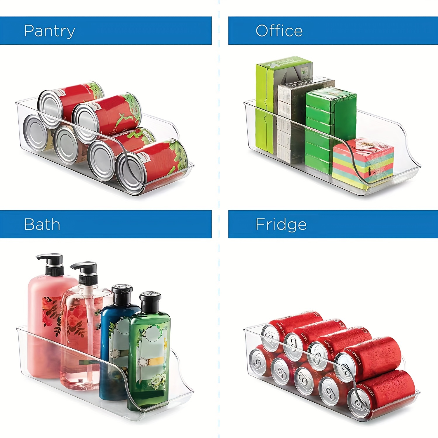 Organizador de latas de 2 niveles para refrigerador, dispensador de latas  de 2 ajustes, contenedor automático de almacenamiento de latas de cerveza y