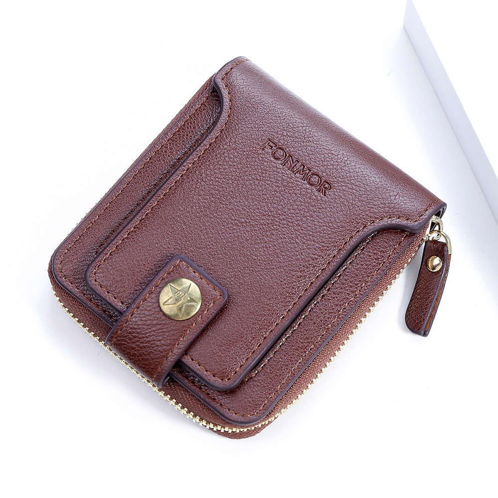 Men Women Leather Zipper Wallet Mini Coin Purse Credit Card Holder Small  Clutch