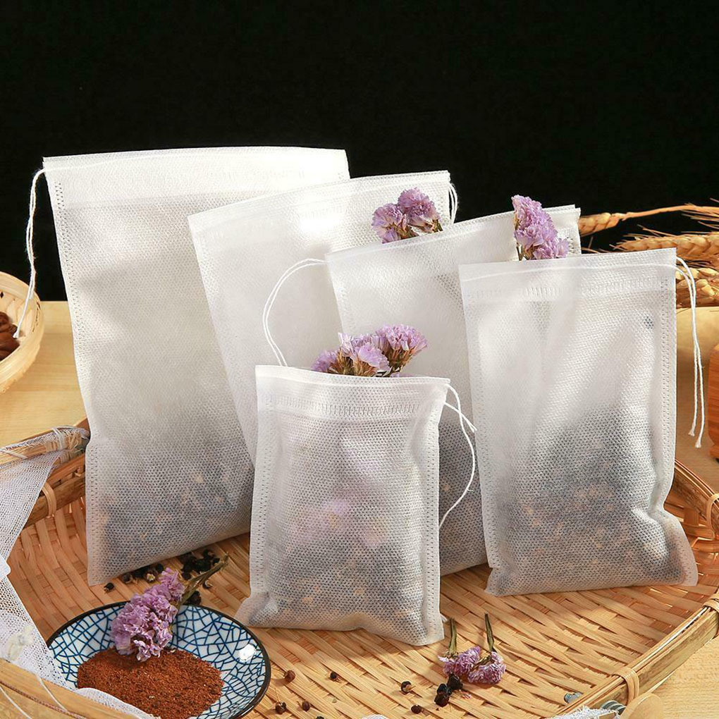 Eketirry 100 bolsas de filtro de té para té suelto, pequeñas bolsas de té  vacías, material de papel de pulpa de madera 100% natural, bolsas de filtro