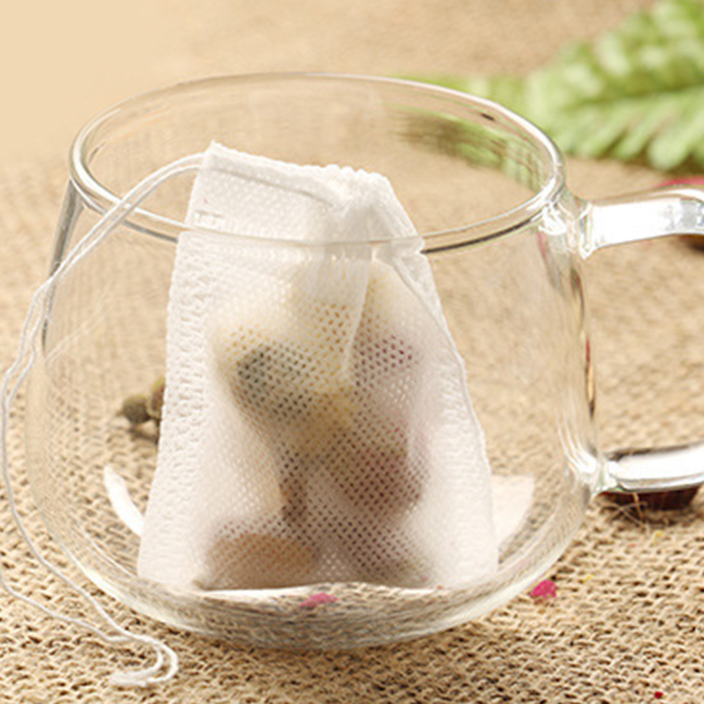 100pcs food grade non woven fabric tea bags tea filter bags for   infuser with string heal seal spice filters teabags details 2