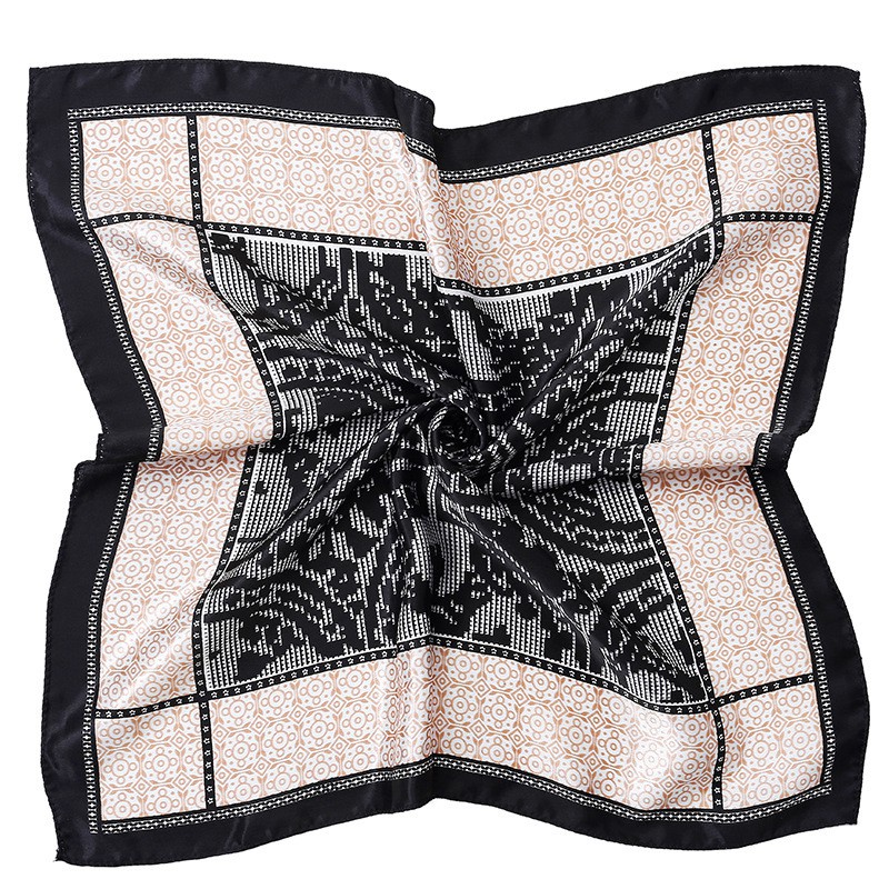 Leaf Butterfly Print Satin Square Scarf Bandana Head Wrap