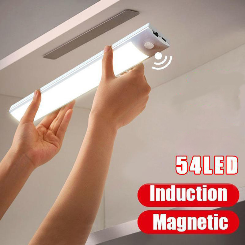 1pc Motion Sensor Cabinet Light, USB Rechargeable Closet Light, Magnetic Detachable, Suitable For Wardrobe Light Kitchen Cabinets