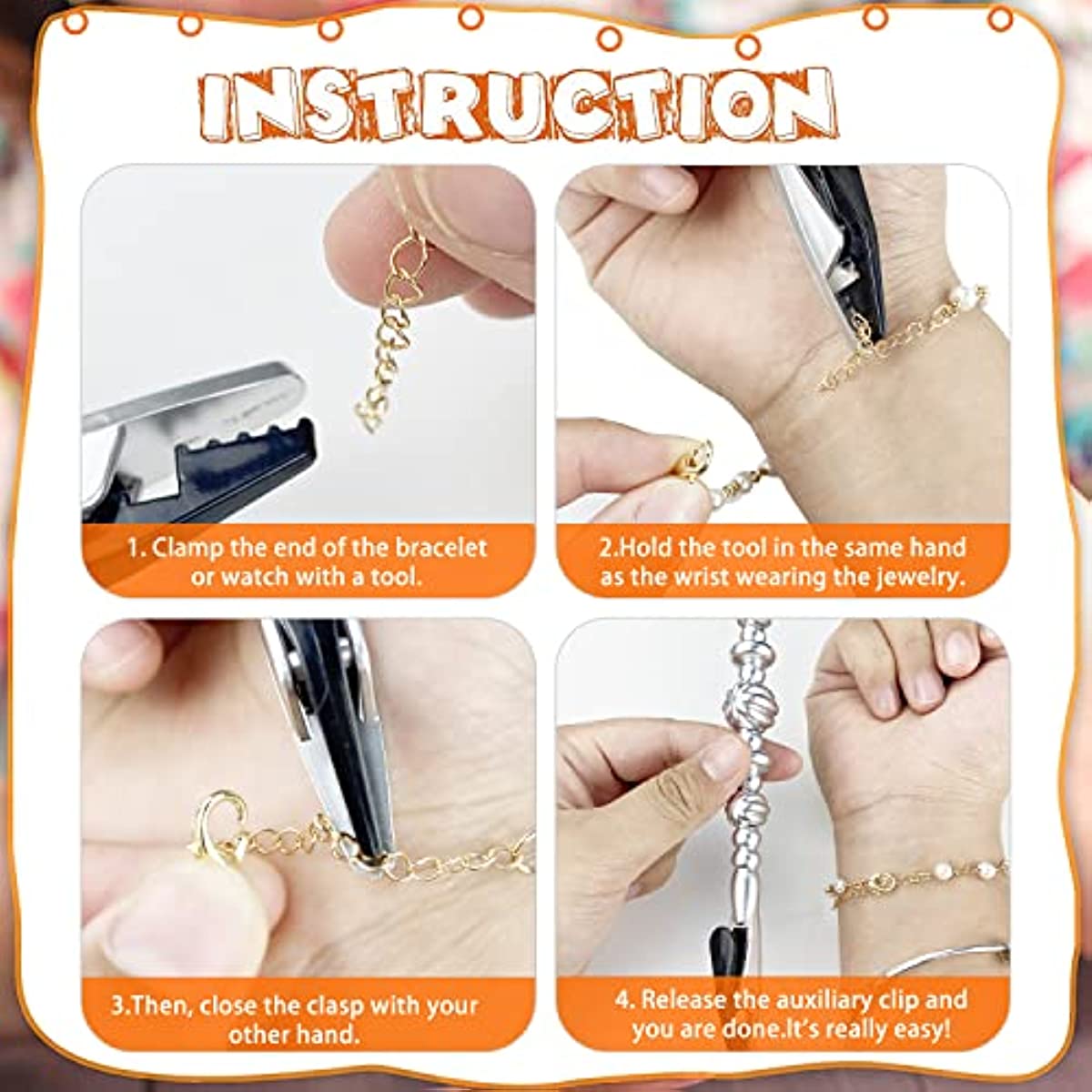 Bracelet Tool Jewelry Helper & Jewelry Clasps and Closures Fastener with Watch Clasps Hand Bracelet Helpers Fastening Hooking Equipment for Bracelet