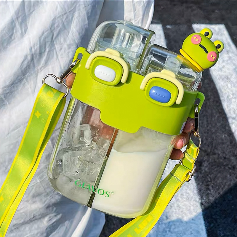 Cute Water Bottle with Strap Toy Bus Portable Water Cups for Kids, Drinking