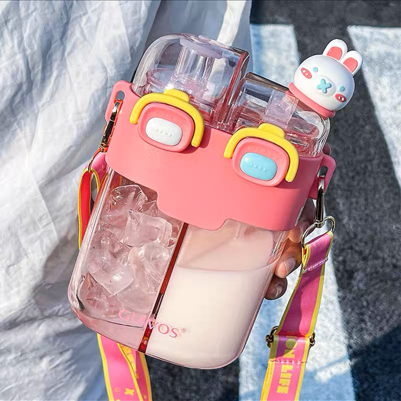 Kawaii Water Bottle For Girls, Cute Water Bottles With Straw, Portable Leak  Proof Square Kawaii Water Bottle With Adjustable Strap, For Outdoor Sports  Travel, Bpa Free - Temu Oman