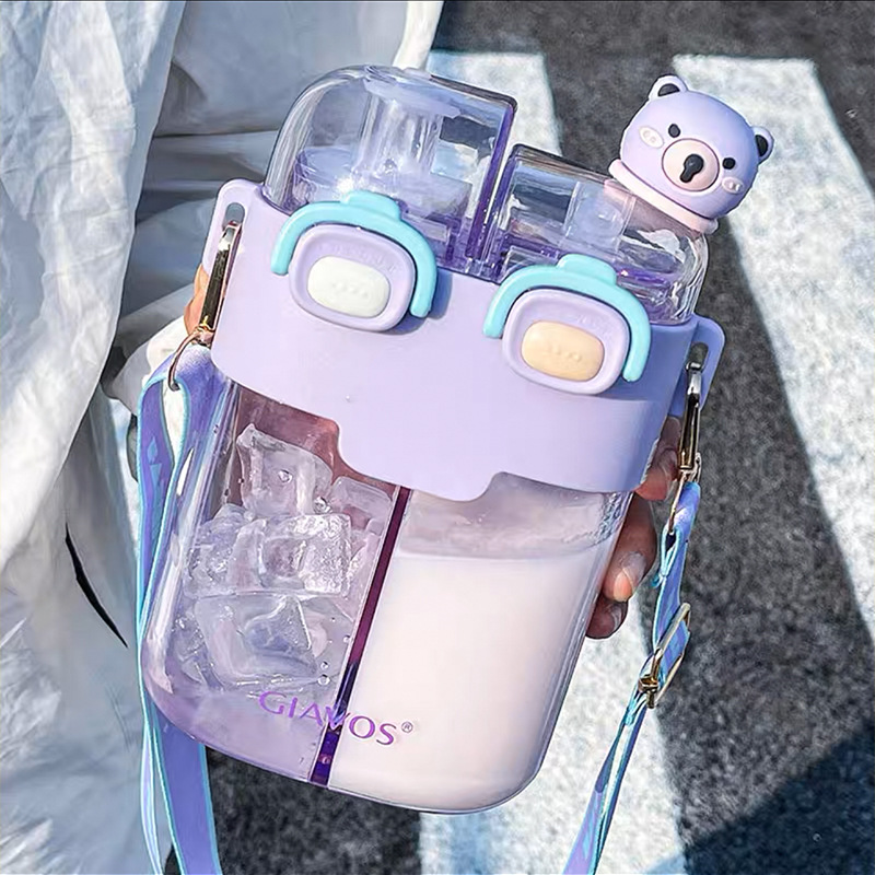 Kawaii Water Bottle For Girls, Cute Water Bottles With Straw, Portable Leak  Proof Square Kawaii Water Bottle With Adjustable Strap, For Outdoor Sports  Travel, Bpa Free - Temu Oman