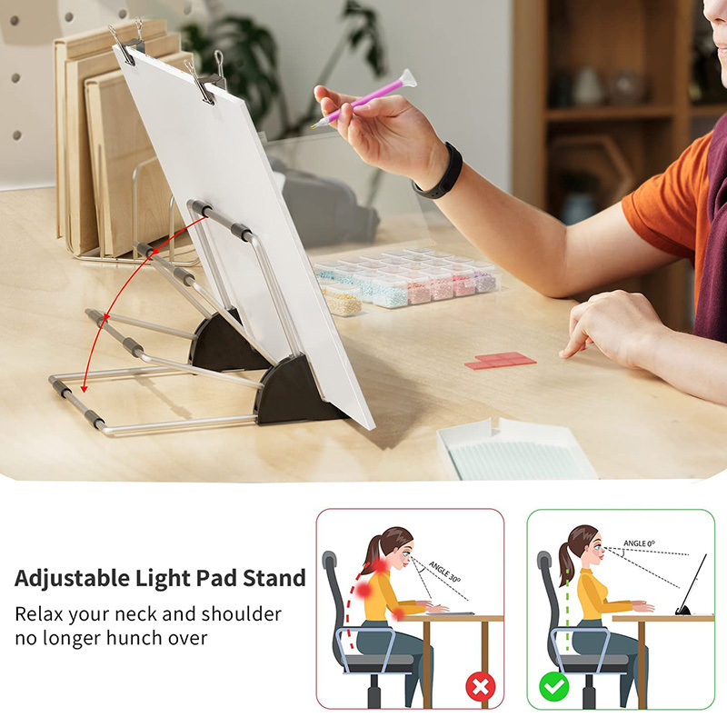 Diamond Painting Accessories Tools Kits, Light Table Adjustable A4 Stand,  Light Box Holder Easel, Painting Drawing Art Supplies for Adults. 