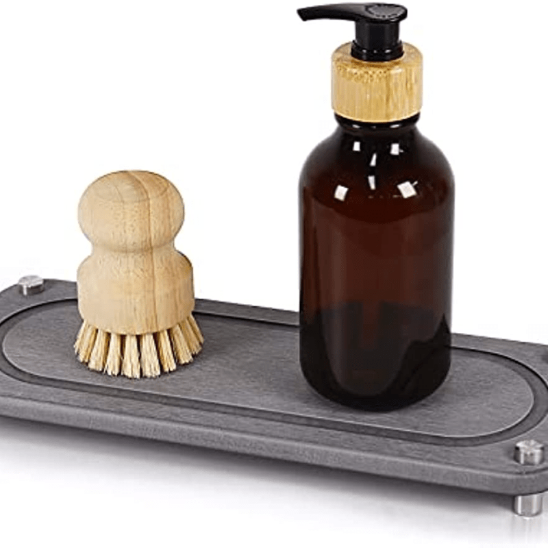 Zutlian Instant Dry Sink Caddy Organizer, Fast Drying Stone Sink  Tray for Bathroom Counter, Kitchen Sink Stone Tray Quick Dry Sponge Holder  Diatomaceous Earth Sink Caddy For Modern Home