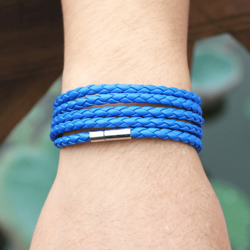 Punk Couple Bracelet, PU Leather Layer Charm Bracelet