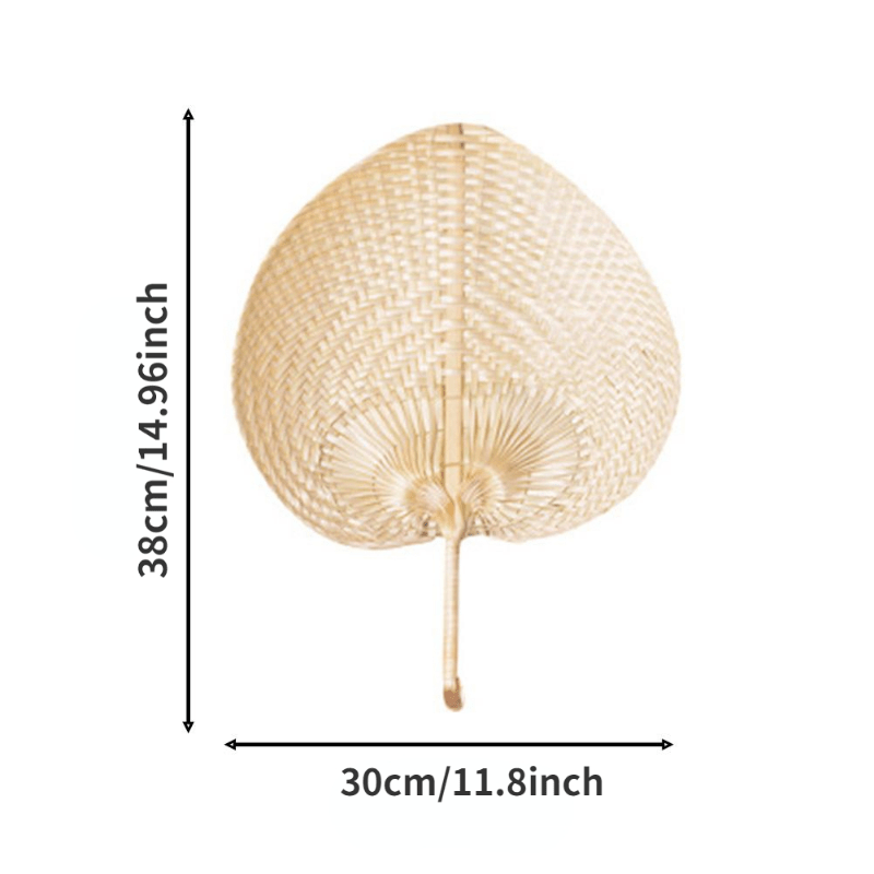 [Popular Choice] Handmade Heart-Shaped Bamboo Fan, Chinese Style Mosquito Repellent, 38.0*30.0cm, Beach Essential|Chinese Style Fan|Traditional Craftsmanship details 1