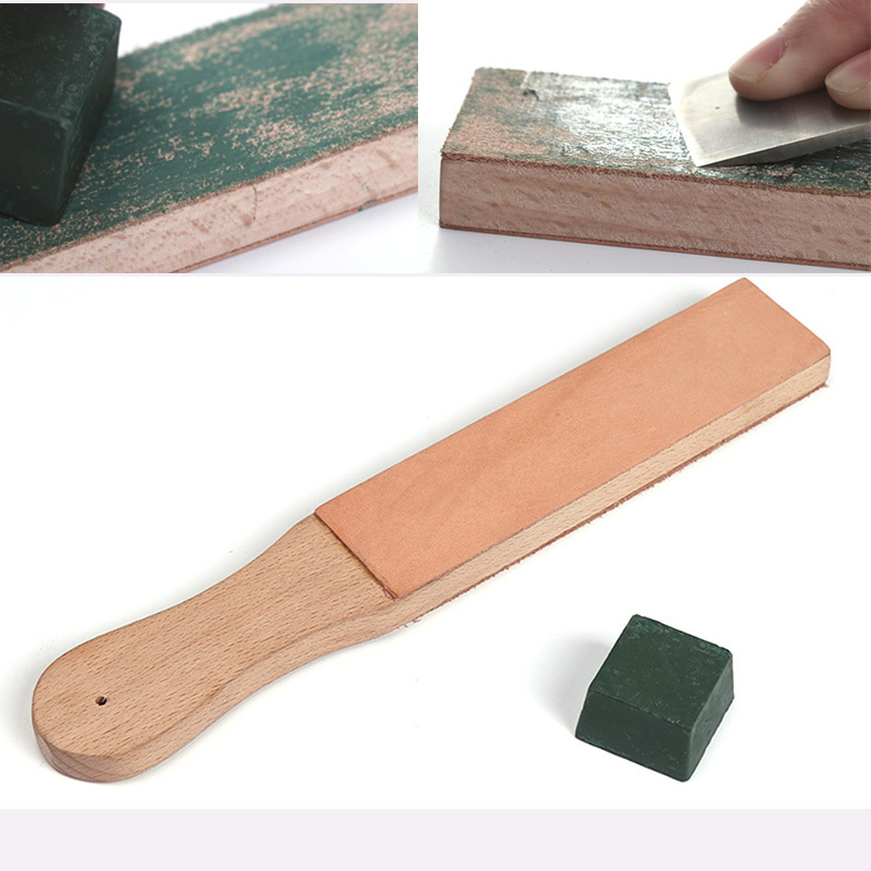 Leather Strop Set With Polishing Compound Sharpening Stone - Temu
