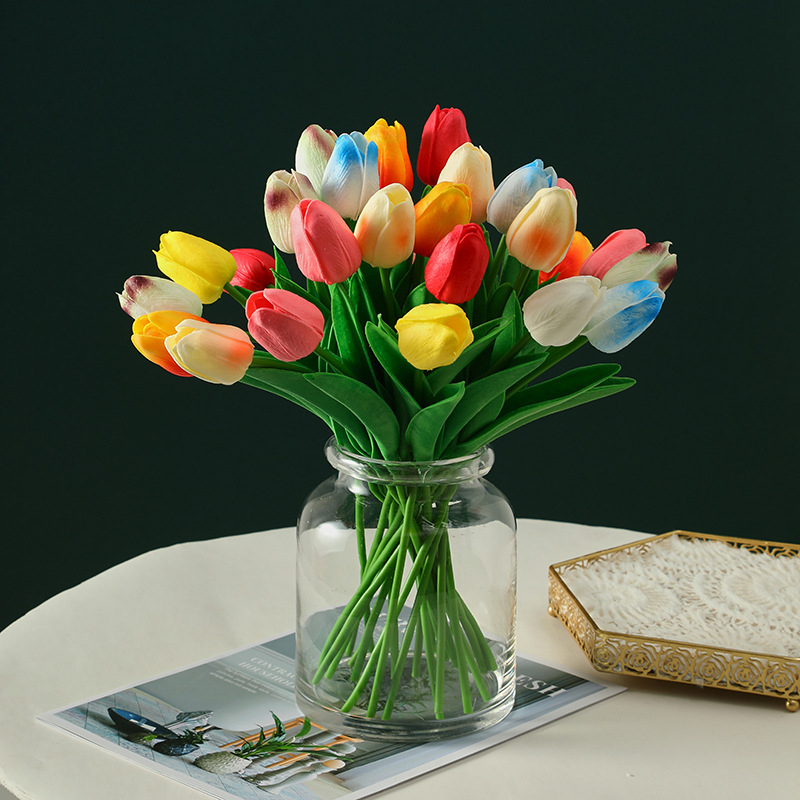10pcs Arreglo Tulipanes Artificiales Toque Real Perfecto - Temu