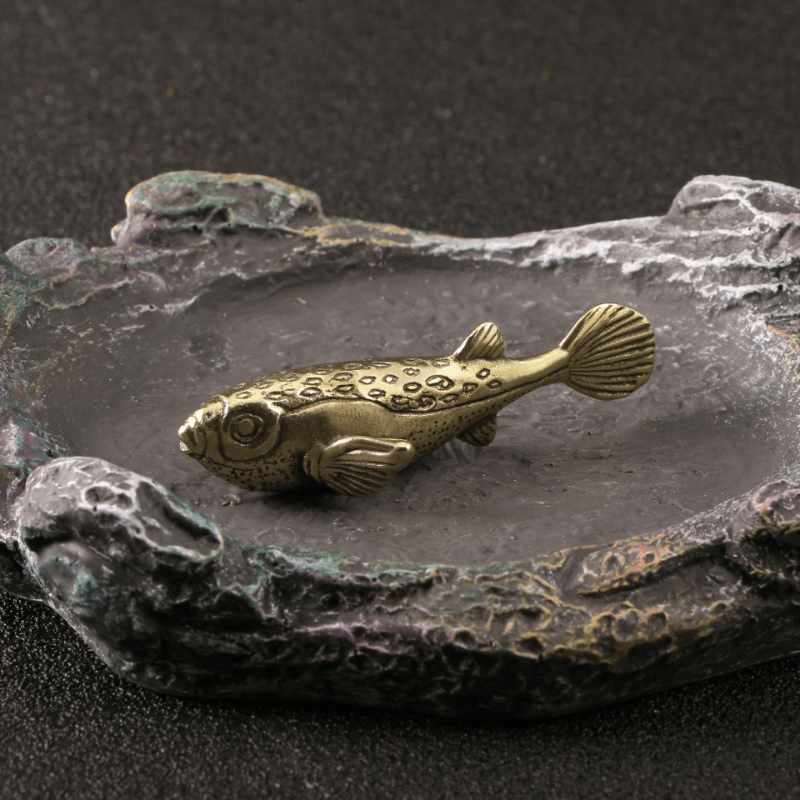 Brass Fish Statue Ornament Ancient Copper Color Crafts - Temu Australia