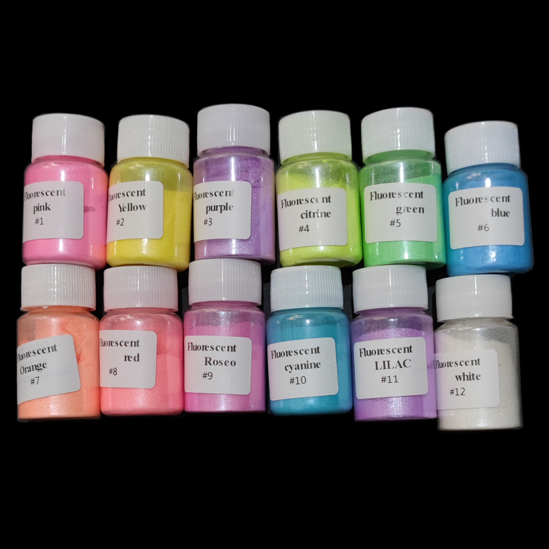 11 Color Glow in the Dark Pigment Powder Variety Pack Set