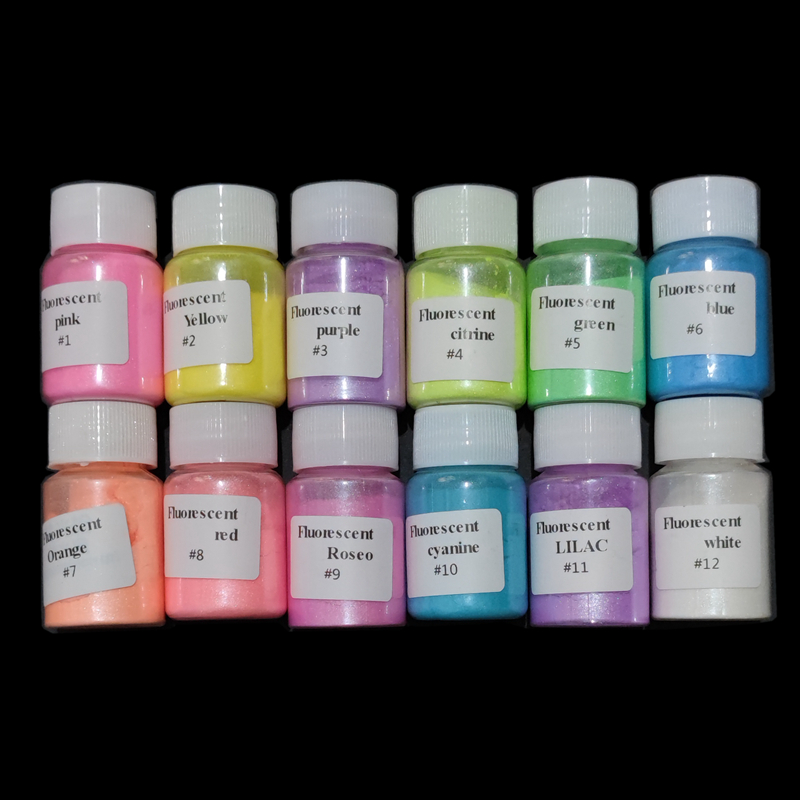 

12pcs/set Fluorescent Neon Pearl Mica Powder Pigment Epoxy Car Paint Color Pigment For Diy Resin Dye