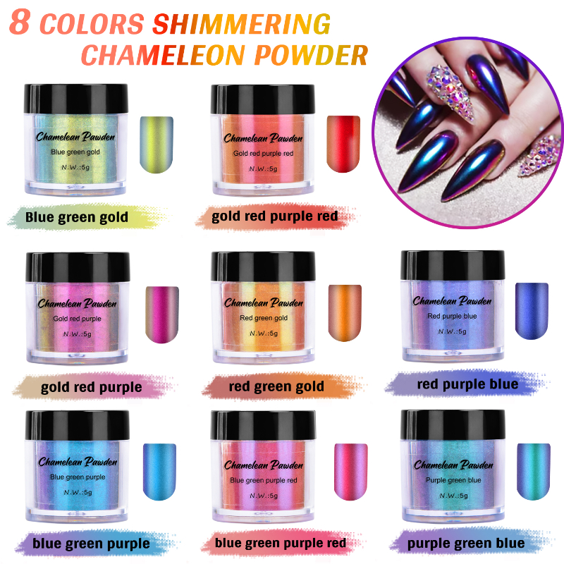 9 Colors Magic Resin Chameleons Pigment Mirror Pearl Powder