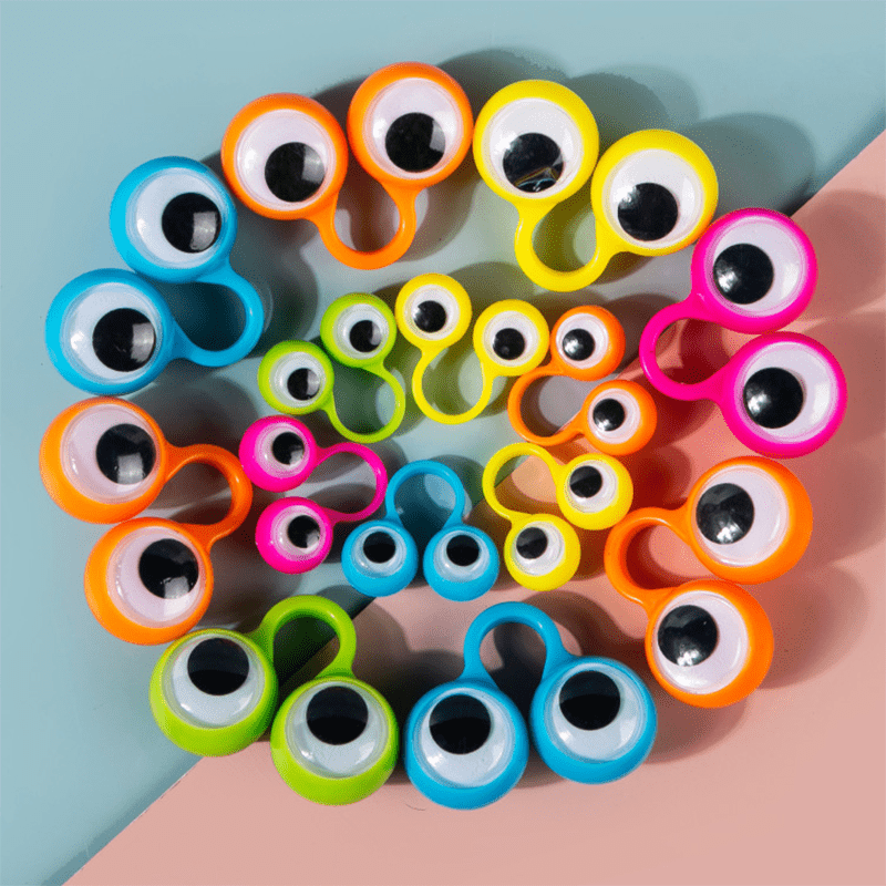 random color finger eye puppet toy puppets ring eyeball