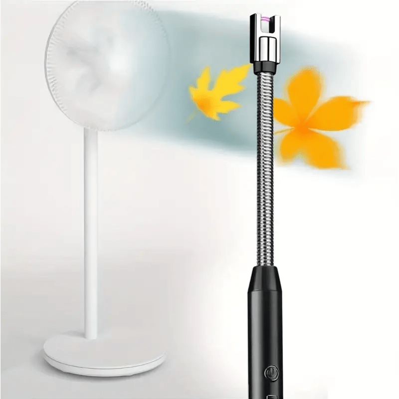  Encendedor de velas, encendedor eléctrico recargable por USB,  arco resistente al viento, encendedor de plasma sin llama, palo largo con  cuerda y anillo, sin líquido de butano, perfecto para velas, barbacoa