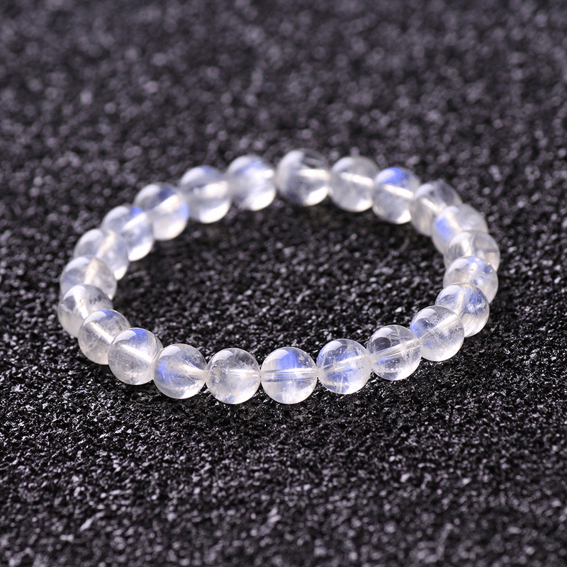Moonstone Bracelets  Beads Bracelet - Natural Blue Crystal Round