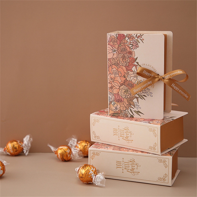 5pcs Book Shape Candy Boxes Paper Bags Wedding Birthday Party Decor