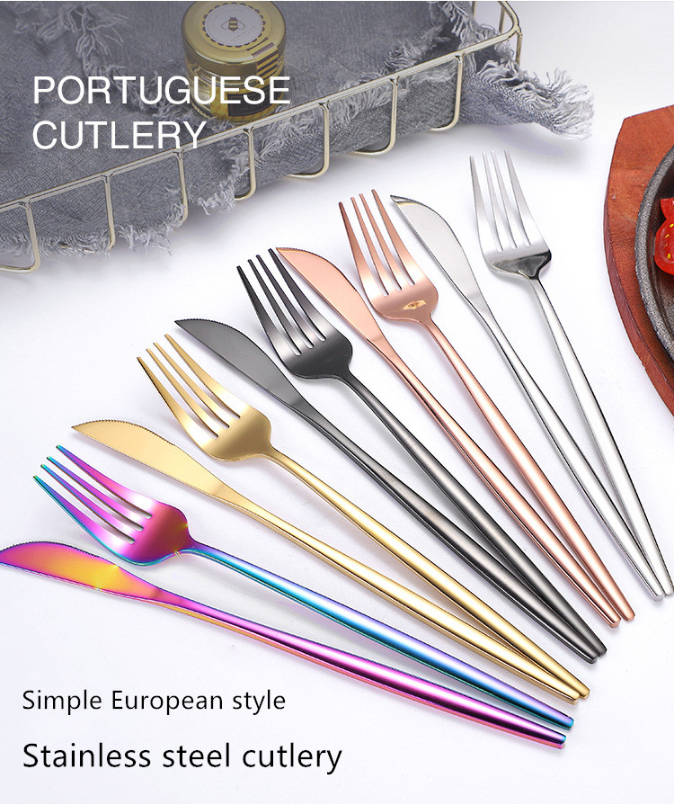 Set Di Posate Colorate In Acciaio Inossidabile Stoviglie Placcate  Arcobaleno Set Da Tavola Creativo Custodia Riutilizzabile Bacchette  Coltello Forchetta Da 5,99 €