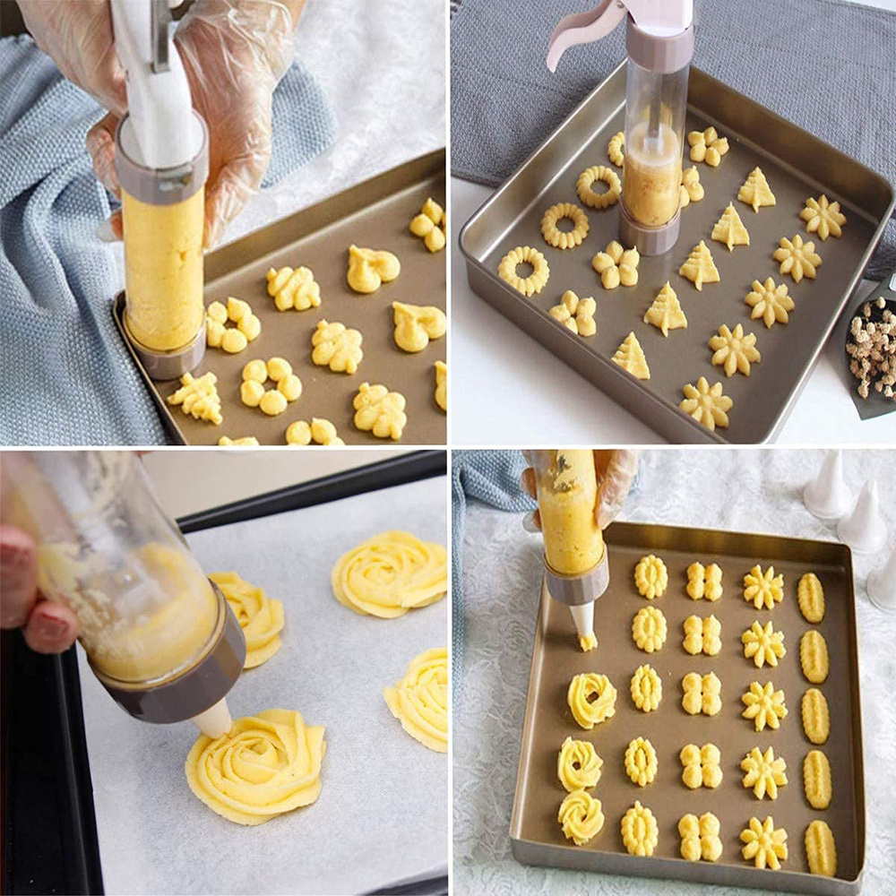  Cookie Press Gun Kit, Biscuit Maker Machine Set With 16 Cookie  discs and 6 nozzles for DIY Biscuit Maker and Churro Maker: Home & Kitchen