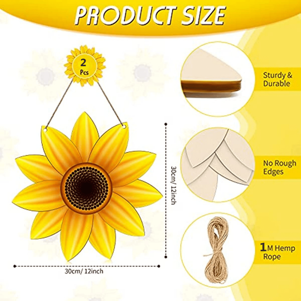 10Pcs Unfinished Wood Cutouts Sunflower Wooden Cutouts Sign