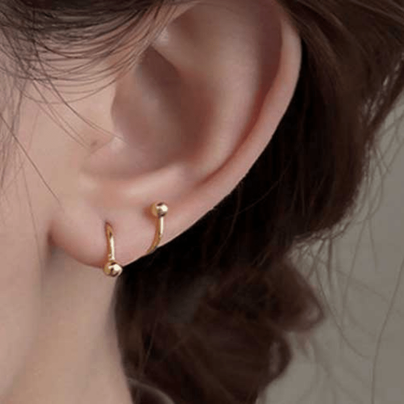 Stainless Steel Screw Ball Star Heart Ear Bone Mini Stud Earrings