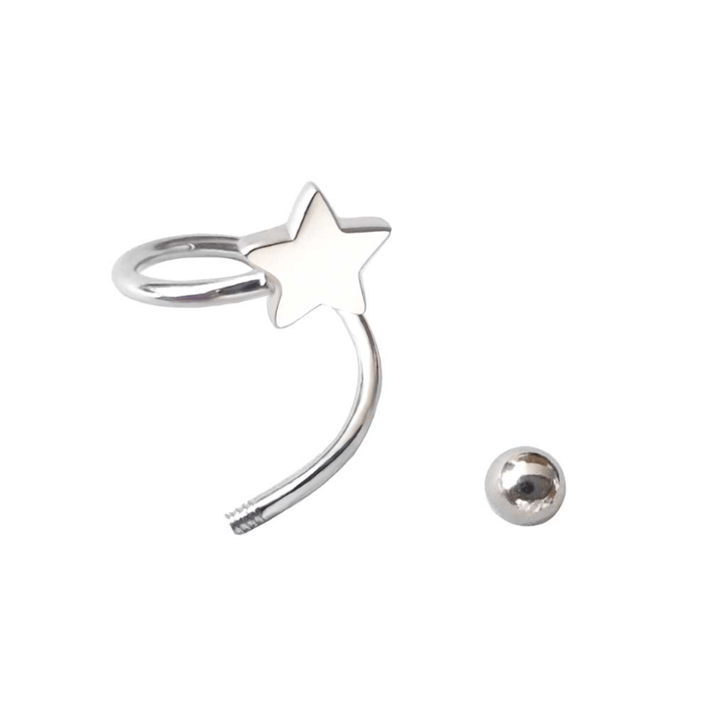 Stainless Steel Screw Ball Star Heart Ear Bone Mini Stud Earrings