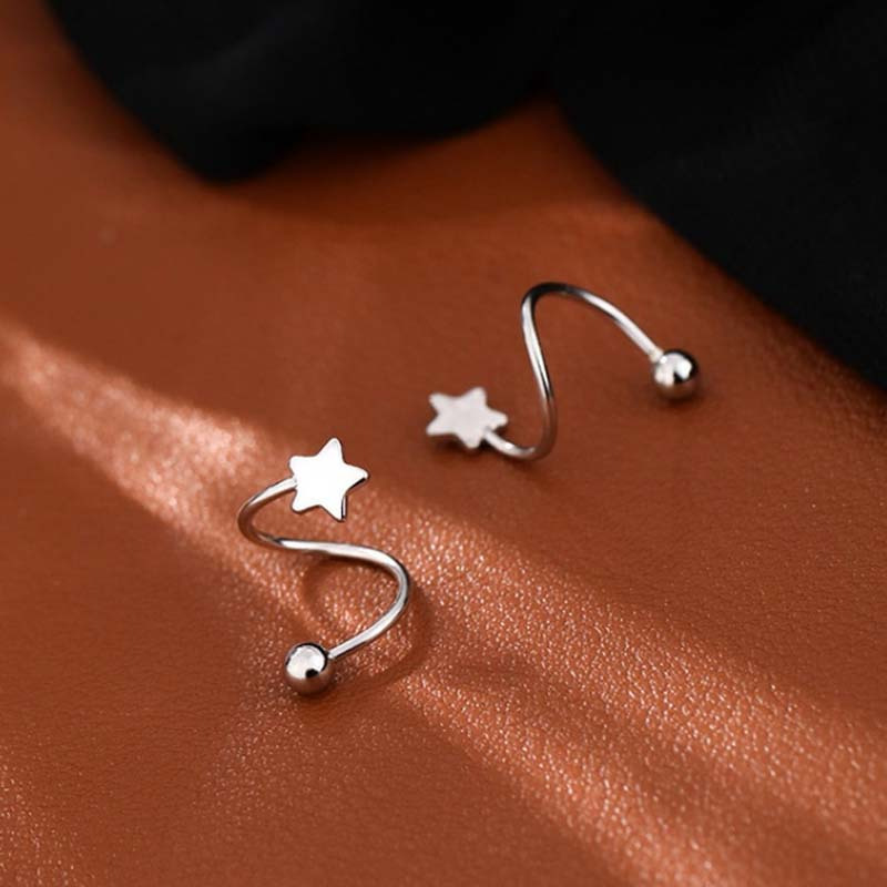 Stainless Steel Screw Ball Star Heart Ear Bone Mini Stud Earrings