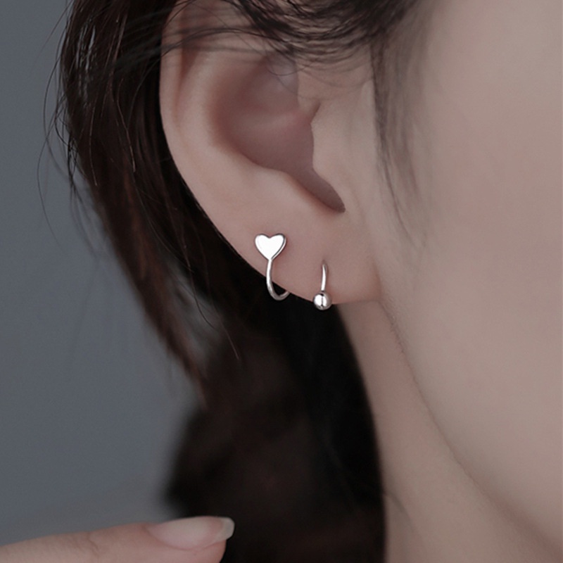 Stainless Steel Screw Ball Star Heart Ear Bone Mini Stud Earrings