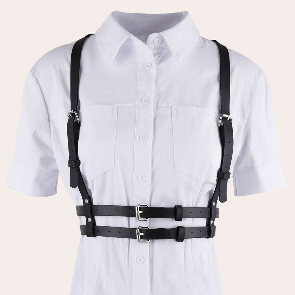 Goth Leather Body Harness Chain Bra Top With Punk Fashion Accessories For  Girls Metal Waist Belt, Camisoles & Tanks, And Body Armor From Lizhirou,  $30.15